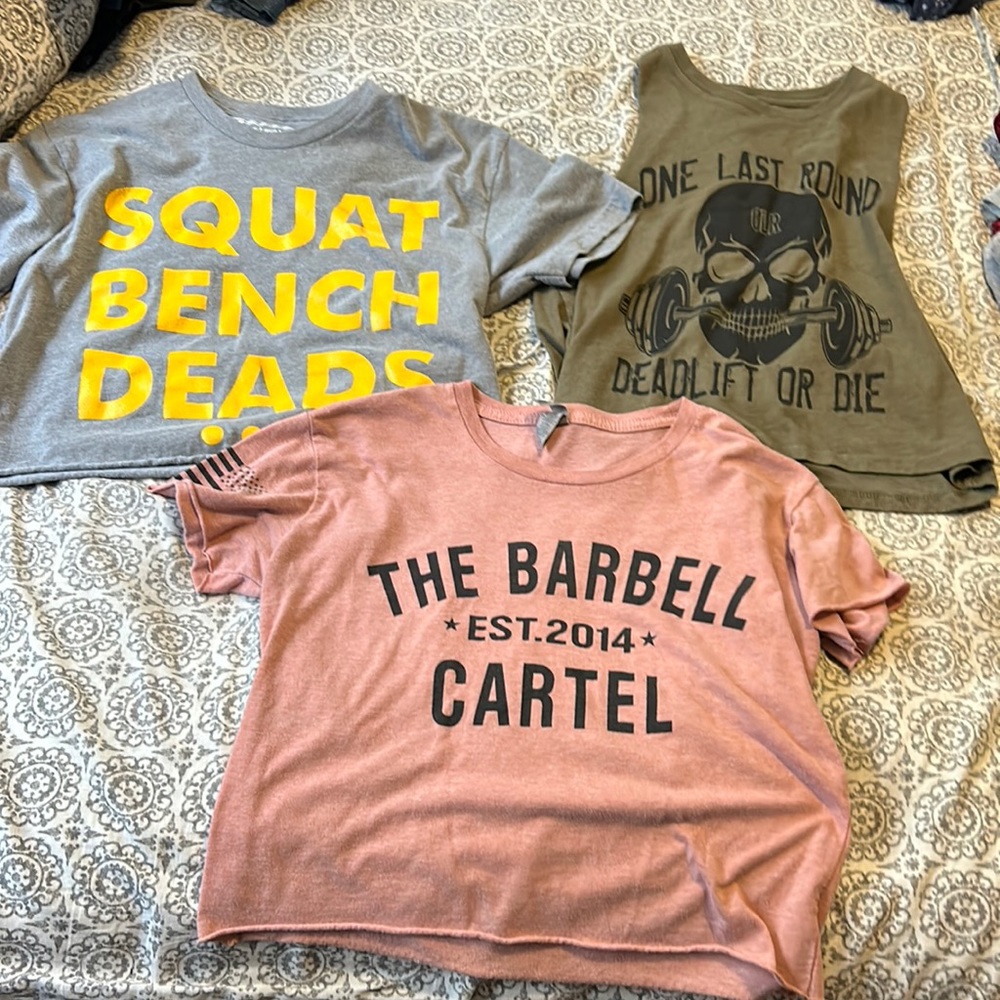 Bundle of three gym crop tops size small